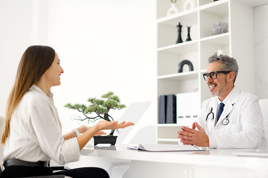 Doctor with patient